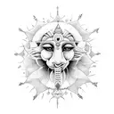 हे राम  हे कृष्ण with mor pankh below it tattoo design idea