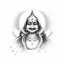 हे राम  हे कृष्ण with mor pankh below it tattoo design idea