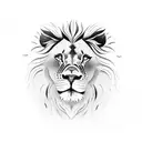 lion with two cub's playing tattoo design idea