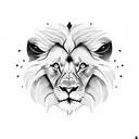 lion with two cub's playing tattoo design idea