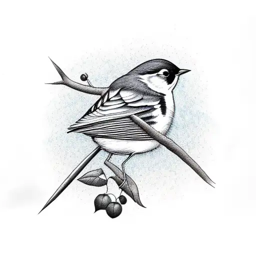 patchwork robin tattoo design idea