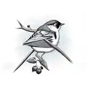 patchwork robin tattoo design idea