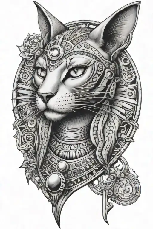 Bastet Egyptian Goddess tattoo design idea