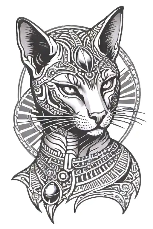 Bastet Egyptian Goddess tattoo design idea