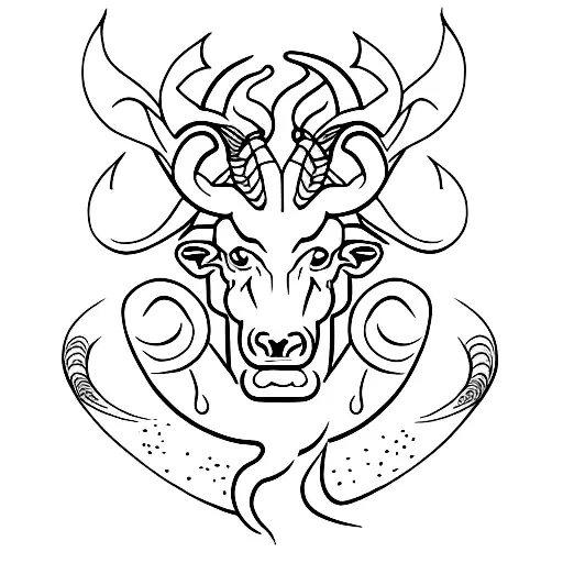 aries with fire tattoo design idea