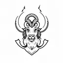 aries with fire tattoo design idea