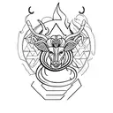 aries with fire tattoo design idea