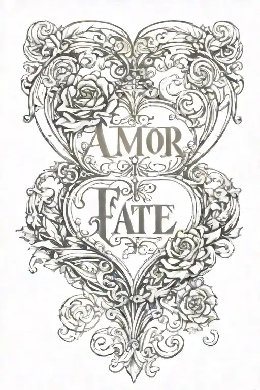 Amor Fati love of fate tattoo design idea