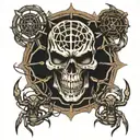 spider skull tattoo design idea