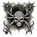 spider skull tattoo design idea