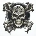 spider skull tattoo design idea