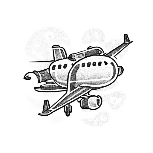 plane, heart, travel tattoo design idea