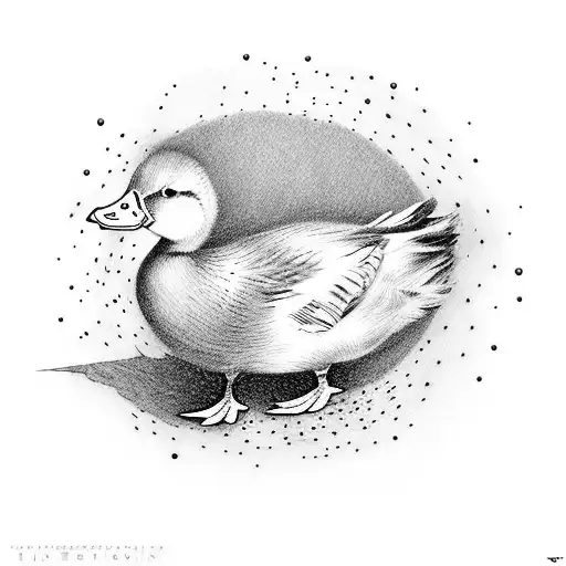 chick and the duck from friends tv show tattoo design idea