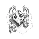 plane and a heart tattoo design idea