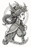 femida goddess tattoo design idea