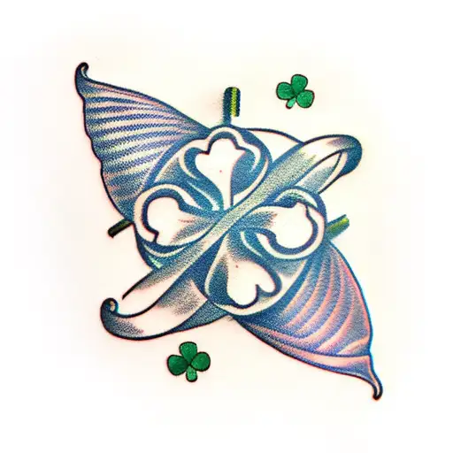 Small clover tattoo design with initials on Craiyon