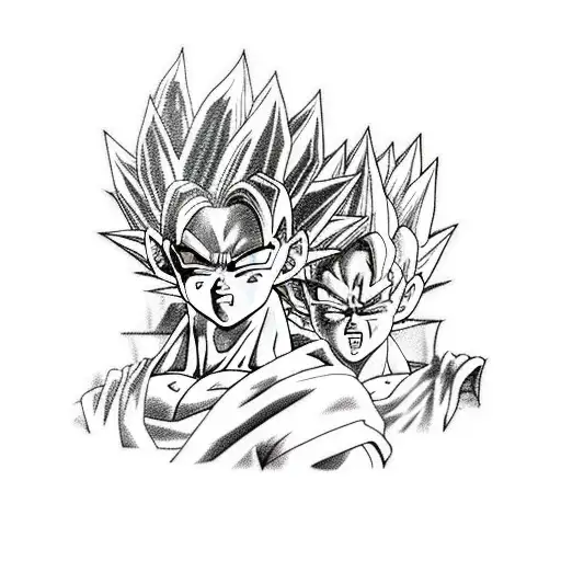 I really like this split drawings 🔥❤️🔥 Drawing Goku VS Vegeta 👊💥 |... |  TikTok