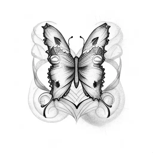 butterfly with name Jam tattoo design idea