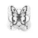 butterfly with name Jam tattoo design idea