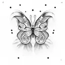 butterfly with name Jam tattoo design idea