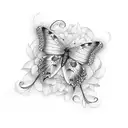 butterfly with name Jam tattoo design idea