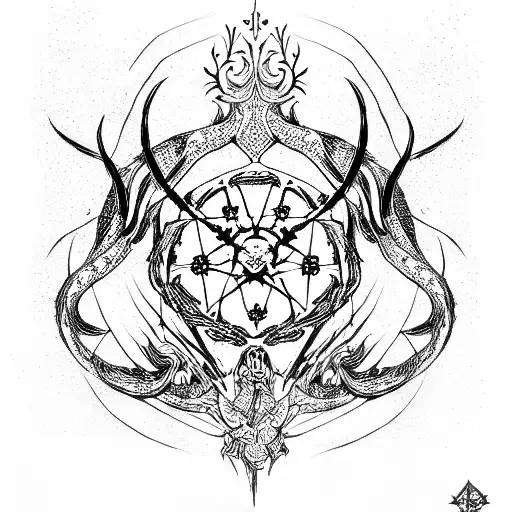 squid like game of thrones blazon tattoo design idea
