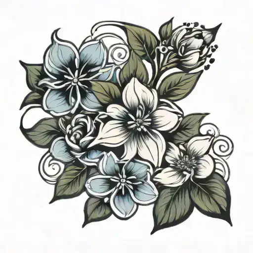 neda symbol with flowers tattoo design idea