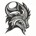 Lone Wolf tattoo design idea