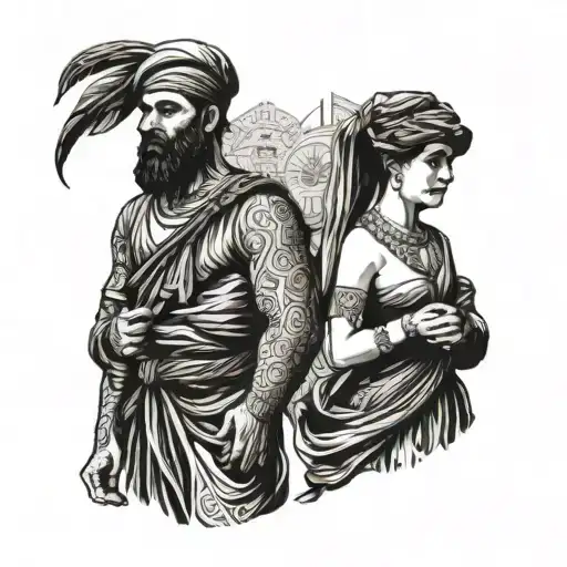 lebanon vintage romain people tattoo design idea