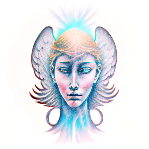 faceless angel tattoo design idea