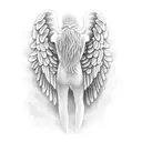 faceless angel tattoo design idea
