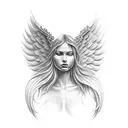 faceless angel tattoo design idea