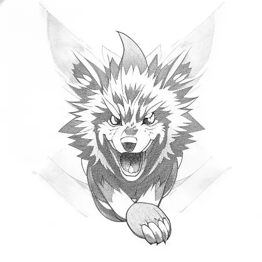 pokemon arcanine tattoo design idea