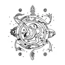 pisces and virgo zodiac signs together tattoo design idea