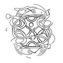 pisces and virgo zodiac signs together tattoo design idea