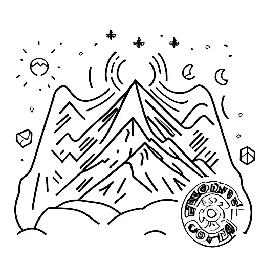 camping with moose tattoo design idea