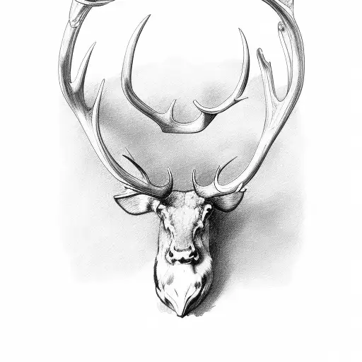 antlers and Bible verse tattoo design idea