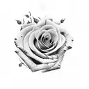 roses with 3 Roman numeral dates connected to them on the forearm tattoo design idea