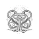 divine snake orobors cricle tattoo design idea