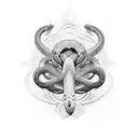 divine snake orobors cricle tattoo design idea