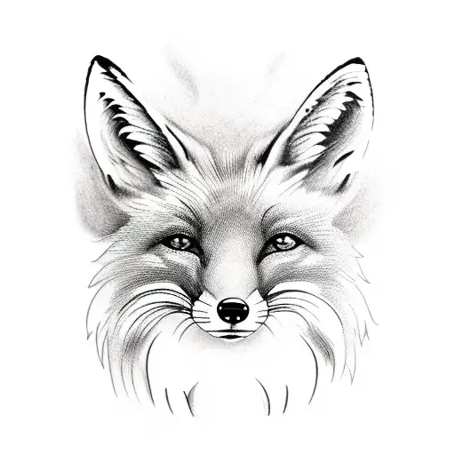 full fox tattoo design idea