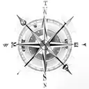 compass and maps longitude and latitude tattoo design idea