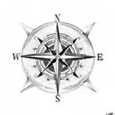 compass and maps longitude and latitude tattoo design idea