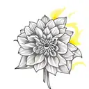 orange dahlia flower  tattoo design idea