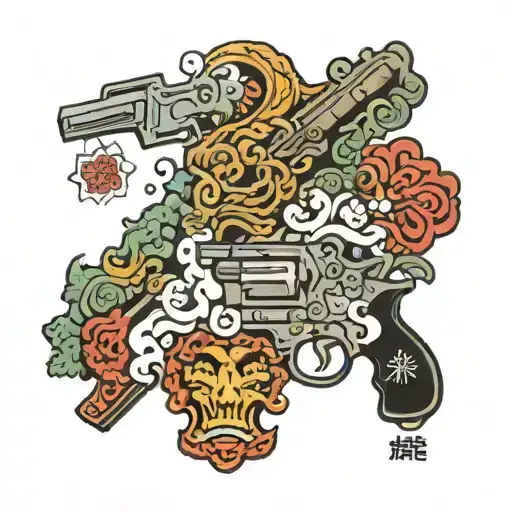 guns money drugs tattoo design idea