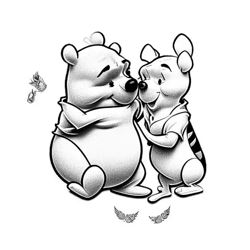 chikita and winnie the pooh tattoo design idea