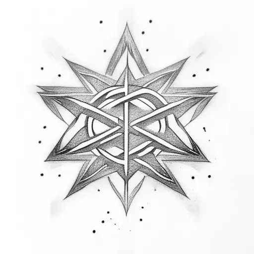 star David with harts  tattoo design idea