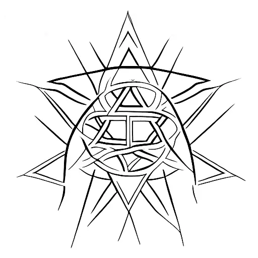 Star of David with hearts tattoo design idea
