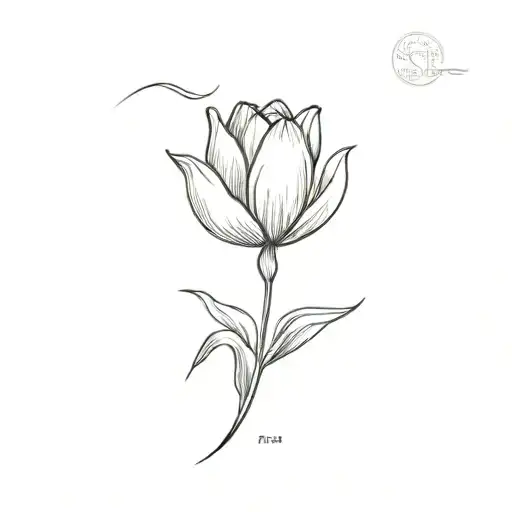 invisible string and a tulip tattoo design idea
