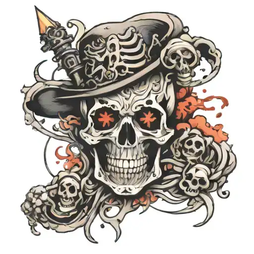 soul war skeleton tattoo design idea